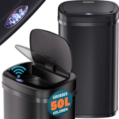 Abbildung von monzana Mülleimer, 50 L Automatik Sensor Mülleimer LED Display Müllbehälter berührungslos