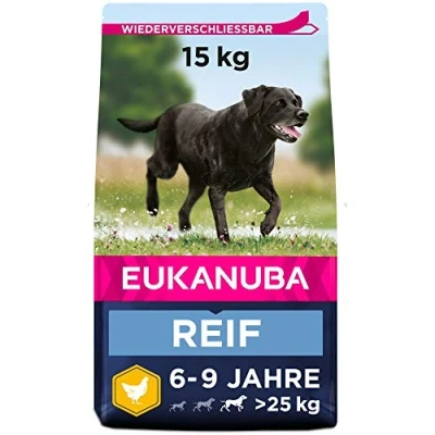 Abbildung von Eukanuba Mature Trockenfutter für reife große Hunde mit frischem Huhn, 15kg