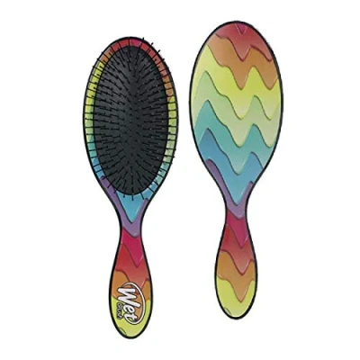 Abbildung von Wet Brush Original Haarbürste mit ultraweichen Borsten für Damen, Herren und Kinder, sanftes Entwirren nasses oder trockenes Haar, mehrfarbiges Schmelzen