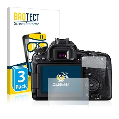 Abbildung von BROTECT Schutzglas für Canon EOS 80D (3 Stück) Schutzfolie Panzer Folie Glas [Extrem Kratzfest 9H, Anti Fingerprint, Ultra Transparent]