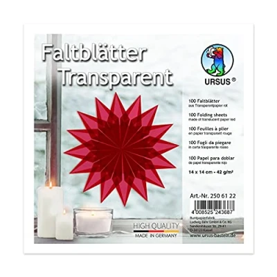 Abbildung von Ludwig Bähr Faltblätter transparent 42g/qm 14x14cm VE=100 Blatt rot