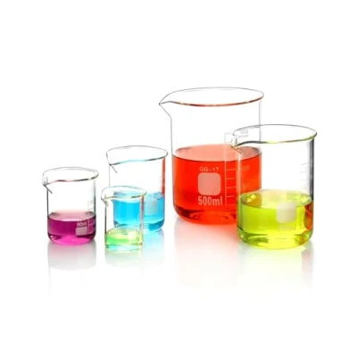 Abbildung von QWORK® Glas Becherglas 25ml 50ml 100ml 250ml 500ml, 5er Set Abgestufter Messbecher für Labor Küche