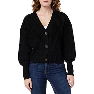 Abbildung von Vero Moda Vmlea LS V NECK CUFF NOOS Strickjacke, Damen, Größe: XL, Black