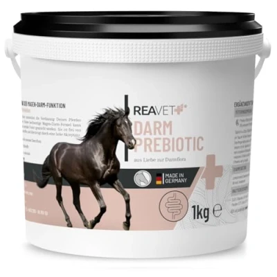 Abbildung von ReaVET Darm Prebiotic 1kg für Pferde, Magen Pferd, Kotwasser Darmprobleme Getreidefreies Naturprodukt ohne Zusätze