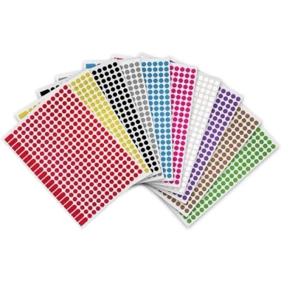 Abbildung von AVERY 5880 Klebepunkte, 8 mm, bedruckbar, mehrfarbig, Rosa, Schwarz, Weiß, Braun, Violett, Grau, Gold, Rot, Grün, Blau