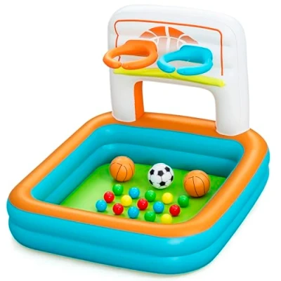 Abbildung von Bestway 52728 Multifunktionaler aufblasbarer Pool mit Bällen Basketball und Fußball 1.20m x 1