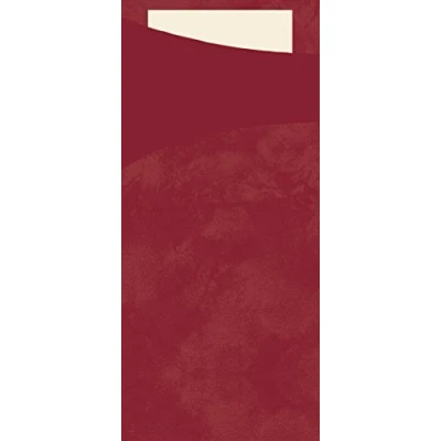 Abbildung von 500x Pochette pour couverts Bordeaux avec serviette Champagne