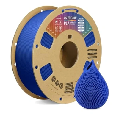 Abbildung von OVERTURE Filament PLA 1.75mm Aufgerüstet, 3D Drucker 1kg Spule (2.2 LBS), Maßgenauigkeit +/ 0.02mm (Blau)