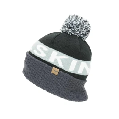 Abbildung von SEALSKINZ Unisex Isolierte und Wasserabweisende Kaltes Wetter Pudelmütze Schwarz/Grau/Weiß, S/M