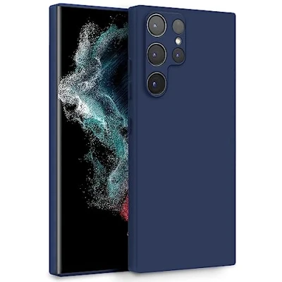 Abbildung von MyGadget Hülle für Samsung Galaxy S22 Ultra Zweilagige Handyhülle mit Kameraschutz Cover Innenfutter &amp; Silikon außen Dunkelblau