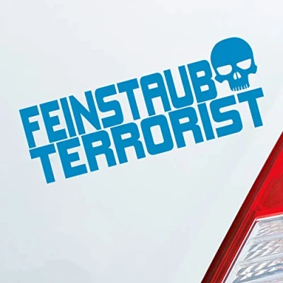 Abbildung von Hellweg Druckerei Feinstaub Terrorist Tuning Auto Aufkleber Sticker Heckscheibenaufkleber