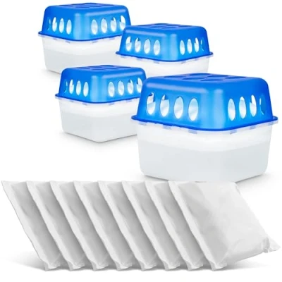 Abbildung von Mojawo Luftentfeuchter 4 Stück Innenraum Raumentfeuchter Nachfüllpack 400g
