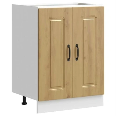 Abbildung von vidaXL Spülenunterschrank Kalmar Artisan Eiche 60x46x81,5 cm, Küchenunterschrank, Unterschrank für Küche, Küchenzeile, Küchenschrank, Schrank Küche