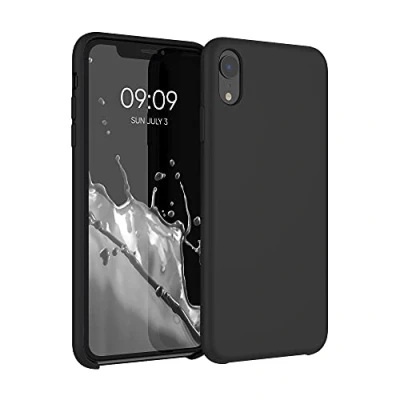Abbildung von kwmobile Hülle kompatibel mit Apple iPhone XR Silikon Handy Case Handyhülle weiche Oberfläche kabelloses Laden Schwarz