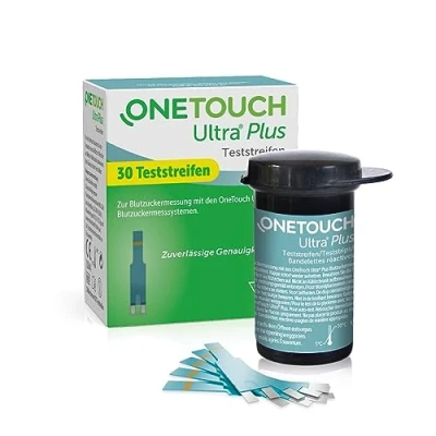 Abbildung von OneTouch Ultra® Plus Blutzuckerteststreifen I 30 Stück 1 Packung zur Blutzucker Messung bei Diabetes (Zucker Krankheit)