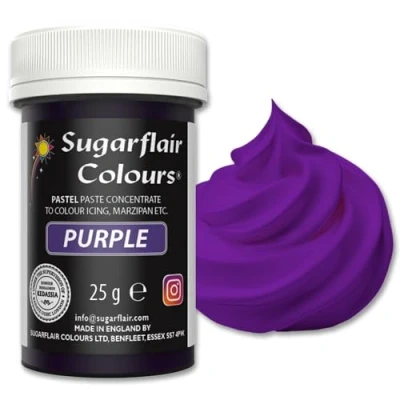 Abbildung von Sugarflair Lebensmittelfarbe Pasta Pastel Violet, Lebensmittel Farbe für Fondant und Marzipan, Spectral Concentrated Paste Colours 25g