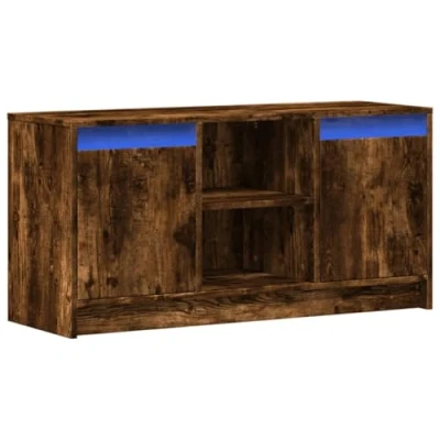 Abbildung von vidaXL TV Schrank mit LED Beleuchtung Räuchereiche 100x34x50 cm (1 St)