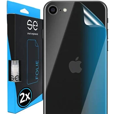 Abbildung von smart engineered [2 Stück] 3D Schutzfolien für die Rückseite kompatibel mit Apple iPhone SE (2020), transparenter, selbstheilender Schutz vor Schmutz und Kratzern, Backcover, kein Schutzglas