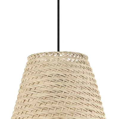 Abbildung von Eglo 43871 NATURE Hängeleuchte AYCLIFFE Holz natur E27 1X40W H:110cm Ø30cm dimmbar