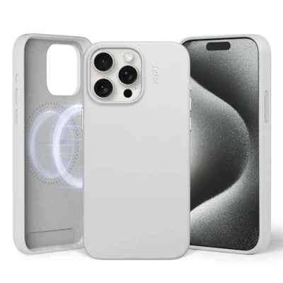 Abbildung von MOFT Magnetische Hülle für iPhone 15 Pro Max Kompatibel mit MagSafe, MOVAS Vegane Lederhülle, Weiches Berührungsgefühl, Farbbeständigkeit, Kratz &amp; Schmutzabweisend, Leicht zu Reinigen, Misty Cove