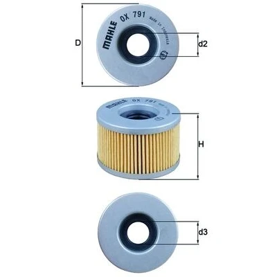 Abbildung von MAHLE ORIGINAL OX 791 Ölfilter Filtereinsatz
