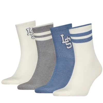 Abbildung von Levi&#039;s Giftbox Short CUT Plant Based DYE 4 PACK Socken, Herren, Größe: 43 46, White blue combo