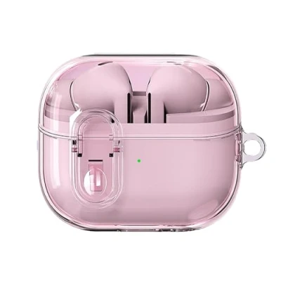 Abbildung von GIOPUEY Clear Hülle Kompatibel mit Samsung Galaxy Buds 3/3 Pro, TPU Stoßfeste Schutzhülle, Ultradünn, Kein Geruch, Silikon transparent pink
