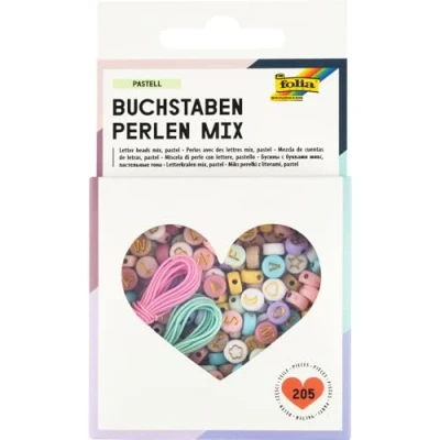 Abbildung von Folia Schmuckset Perlenmix Buchstaben Pastell, 205 Teile