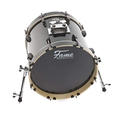 Abbildung von Fame Maple Standard BassDrum, 16&quot;x14&quot;, Ahorn, Schwarz Hochglanz, Chrom Hardware