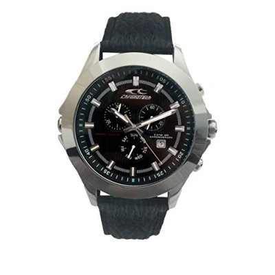 Abbildung von Chronotech Herren Chronograph Quarz Uhr mit Leder Armband CT7636M 01