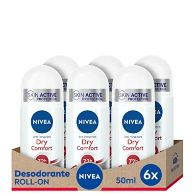 Abbildung von NIVEA Dry Comfort Roll On im 6er Pack (6 x 50 ml), Anti Transpirant Deo mit 72h Schutz, bewährtes für Frauen