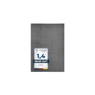 Abbildung von andiamo Teppich Arezzo waschbar Wohnzimmer Esszimmer pflegeleichter eleganter gemütlicher Wohnzimmerteppich Fellteppich einfarbig 120 x 170 cm anthrazit