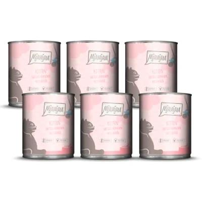Abbildung von MjAMjAM Premium Nassfutter für Katzen Kitten saftiges Hühnchen mit Lachsöl, 6er Pack (6 x 800 g), getreidefrei extra viel Fleisch