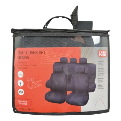 Abbildung von CARPOINT Vienna 0310356 Sitzschonbezug schwarz Polyester vorne und hinten