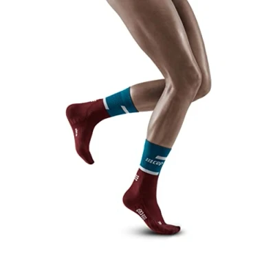 Abbildung von CEP Compression MID CUT THE RUN Sportsocken, Damen, Größe: 37 39, Petrol dark red