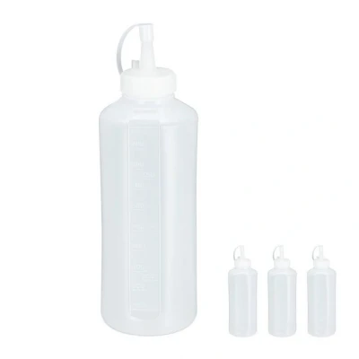 Abbildung von relaxdays Dressing Shaker Quetschflasche 1000 ml 4er Set, Kunststoff