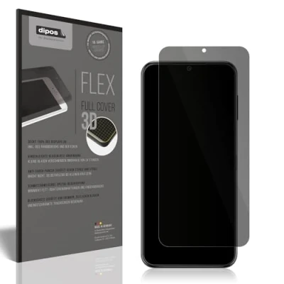 Abbildung von dipos Flex Privacy Blickschutz Schutzfolie matt passend für Samsung Galaxy A14 5G, 100% Displayabdeckung, Fingerprint Kompatibel, case Friendly, Full Cover, Anti spy Sichtschutz Filter 2way