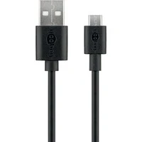 Abbildung von goobay 38659 Micro USB Lade und Synchronisationskabel, 0.5 m, Schwarz für Android Geräte,
