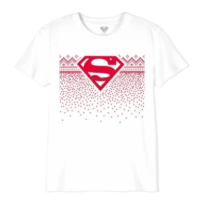 Abbildung von DC Comics Jungen Bosupmsts006 T Shirt, weiß, 8 Jahre