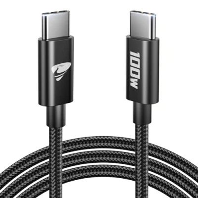 Abbildung von USB C auf Kabel, 100W Ladekabel [2m] Schnellladekabel Nylon Typ für iPhone 15 Pro Max, MacBook Pro/Air, Samsung S24/S23/S22/S21, iPad Pro,Pixel, Switch