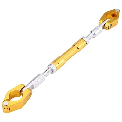 Abbildung von Balance Lenker, Qiilu Motorrad Universal Einstellbare Aluminiumlegierung Cross Lenker Stärkung Hebel Bar(Gold)