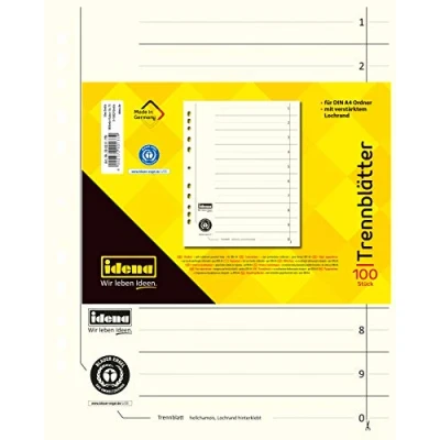 Abbildung von Idena 300231 Trennblätter DIN A4, aus Karton, 190 g/m², hellchamois, 100 Stück