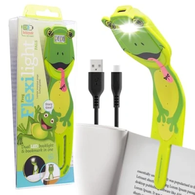 Abbildung von Flexilight wiederaufladbare Leselampe 2 in 1 Lesezeichen Buch Licht LED Clip On Kinder und Erwachsene Buchlampe Buchzubehör Geschenk für Leser, Buchliebhaber