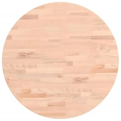 Abbildung von vidaXL Tischplatte, Holzplatte Holztischplatte Rund, Ersatzplatte Platte für Beistelltisch Bartisch, Massivholztischplatte Esstischplatte, Ø50x4 cm Massivholz Buche