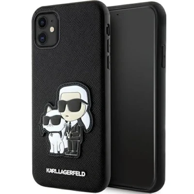 Abbildung von Karl Lagerfeld KLHCN61SANKCPK Hülle für iPhone 11 / Xr 6.1&quot; hardcase Schwarz Saffiano &amp; Choupette