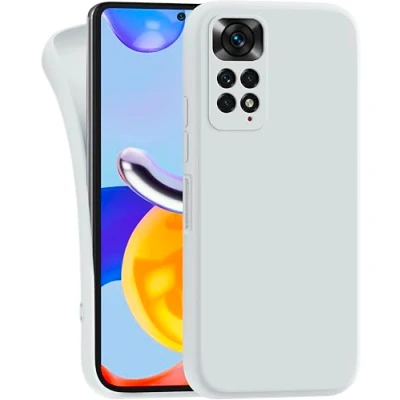 Abbildung von MyGadget Hülle für Xiaomi Redmi Note 11 11s robuste Silikon Schutzhülle TPU Case Slim Silikonhülle Back Cover Kratzfest Handyhülle Matt Weiß