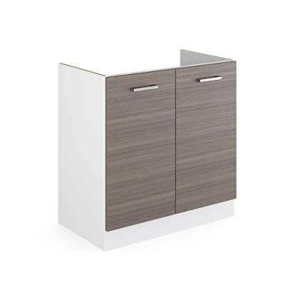 Abbildung von Vicco Spülenunterschrank R Line, Grau/Weiß, 80 cm ohne Arbeitsplatte