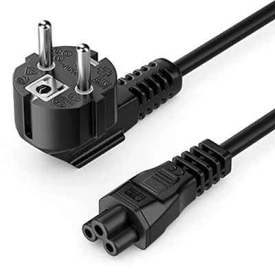Abbildung von deleyCON 2m Stromkabel Schutzkontakt Typ F 90 auf IEC C5 Buchse