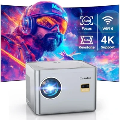 Abbildung von Beamer 4K【Autofokus/Trapezkorrektur】 26000L Native 1080P FHD WiFi Bluetooth Outdoor, Auto 6D/4P Keystone 50% Zoom 4K Heimkino, Mini Projektor für TV Stick/Laptop/Handy/Tablet/HDMI/USB