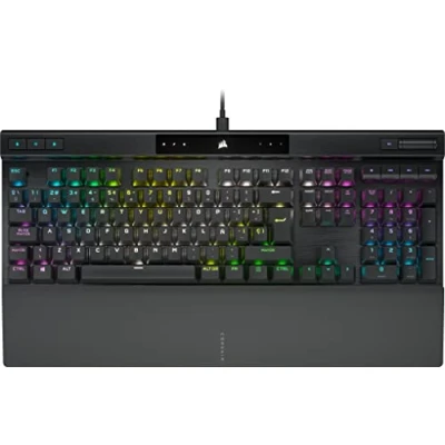 Abbildung von Corsair K70 PRO RGB Optisch mechanische kabelgebundene Gaming Tastatur OPX Linearschalter Double Shot PBT Tastaturen iCUE kompatibel QWERTY ES PC, Xbox Schwarz